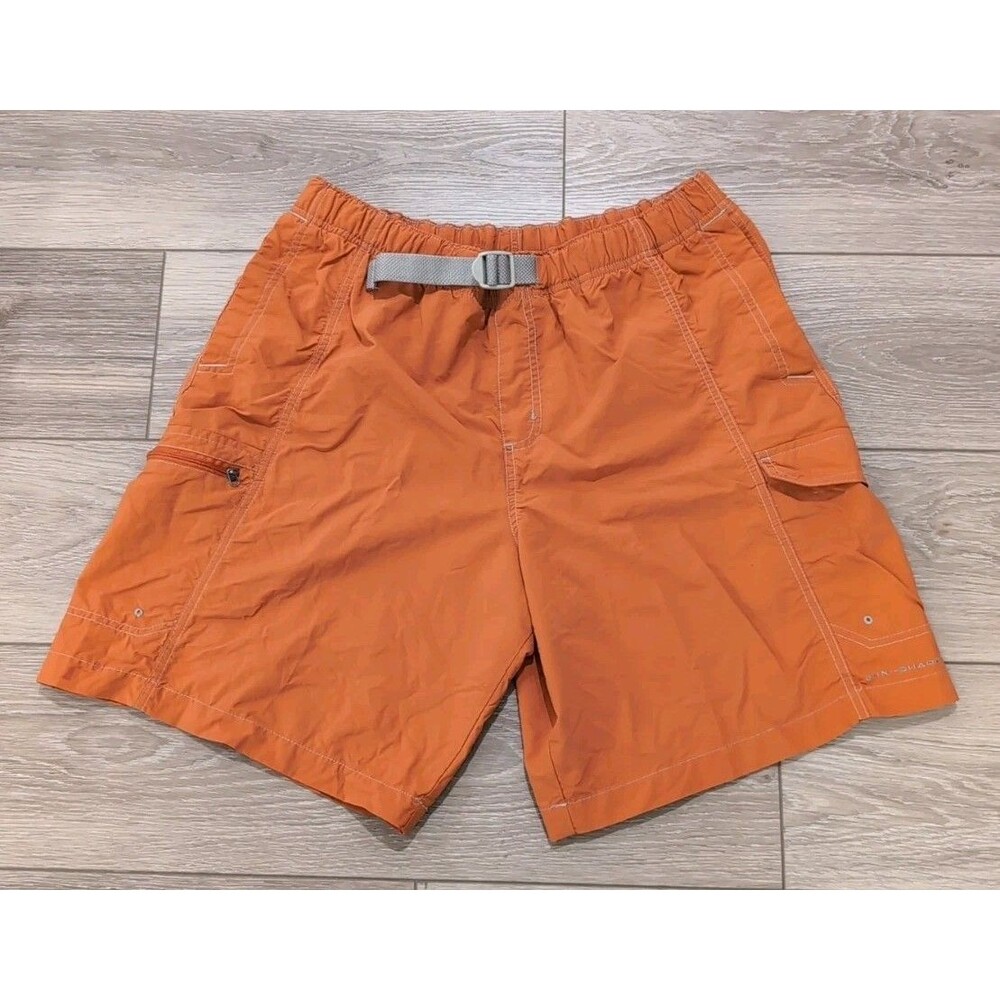 COLUMBIA SWIM TRUNKS MEN'S LARGE OMNI-SHADE BELTED ORANGE